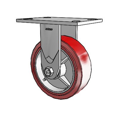 4 Series 2 Inch Wide Casters Top Plate Rigid Caster with 6 x 2 Polyurethane HI-TECH Wheel