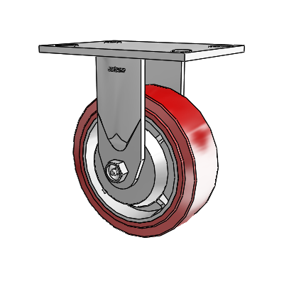 4 Series 2 Inch Wide Casters Top Plate Rigid Caster with 6 x 2 Polyurethane HI-TECH Wheel