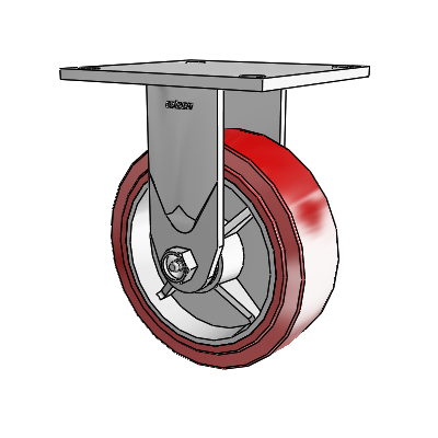 4 Series 2 Inch Wide Casters Top Plate Rigid Caster with 6 x 2 Polyurethane HI-TECH Wheel
