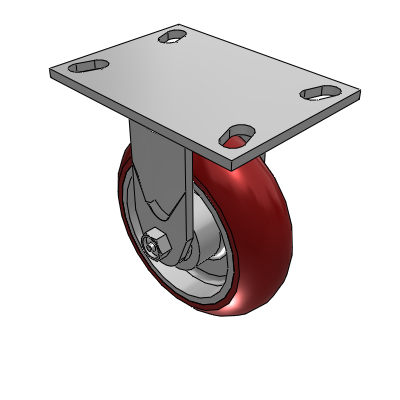 4 Series 2 Inch Wide Casters Top Plate Rigid with 6 x 2 CG Max Maroon Wheel