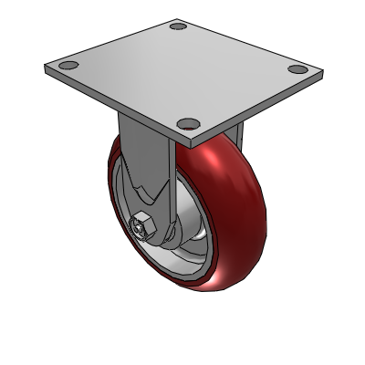 4 Series 2 Inch Wide Casters Top Plate Rigid with 6 x 2 CG Max Maroon Wheel