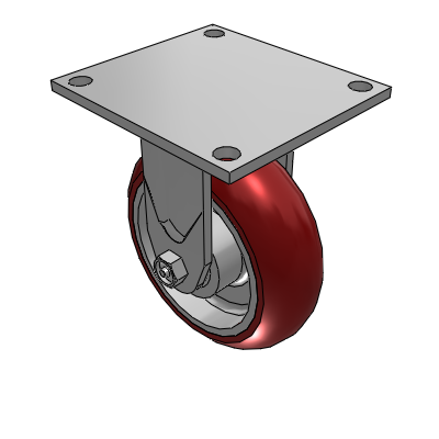 4 Series 2 Inch Wide Casters Top Plate Rigid with 6 x 2 CG Max Maroon Wheel