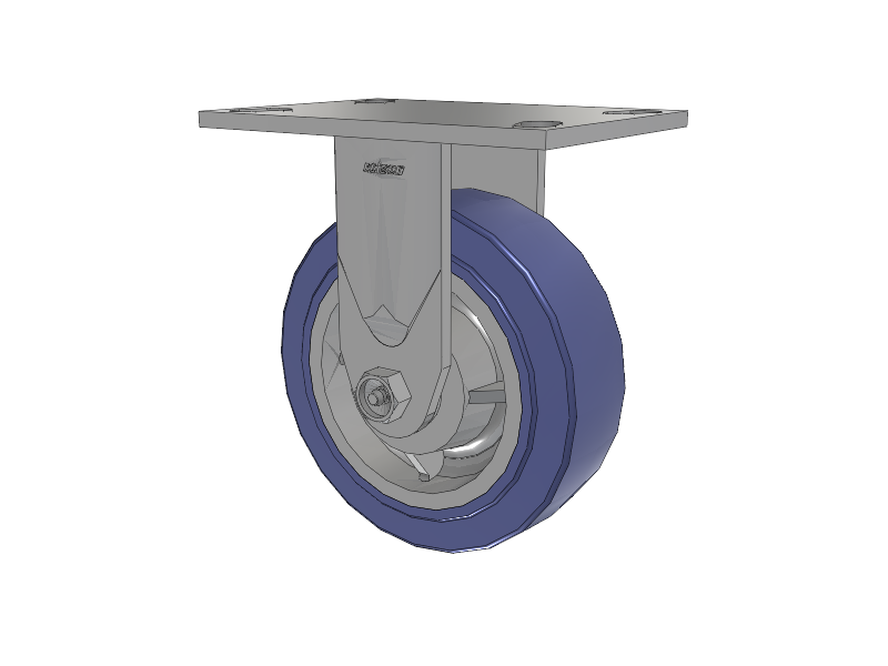 4 Series 2 Inch Wide Casters Top Plate Rigid with 6 x 2 HydroTech (Flat) Wheel