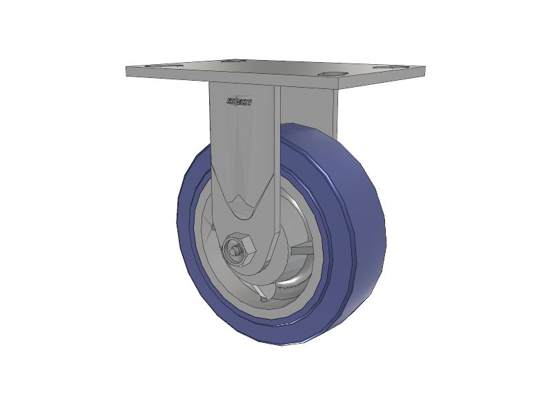 4 Series 2 Inch Wide Casters Top Plate Rigid with 6 x 2 HydroTech (Flat) Wheel