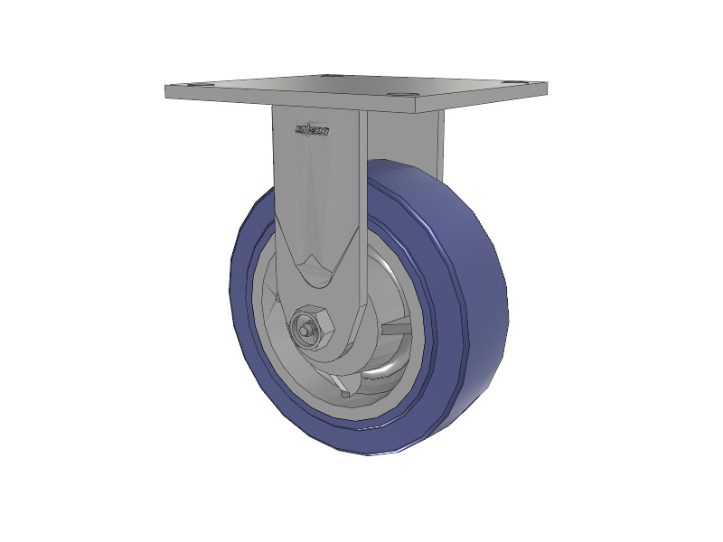 4 Series 2 Inch Wide Casters Top Plate Rigid with 6 x 2 HydroTech (Flat) Wheel