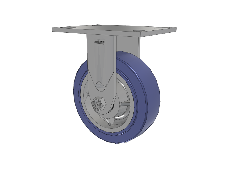 4 Series 2 Inch Wide Casters Top Plate Rigid with 6 x 2 HydroTech (Flat) Wheel