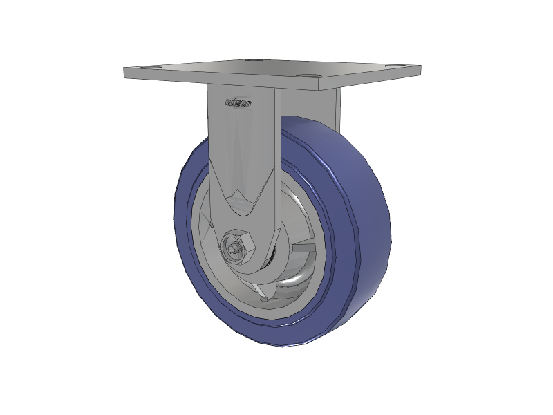 4 Series 2 Inch Wide Casters Top Plate Rigid with 6 x 2 HydroTech (Flat) Wheel