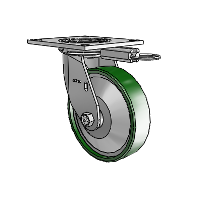 4 Series 1 1/2" Casters Top Plate Swivel Zinc with 6 x 1.5 Cast Iron Wheel