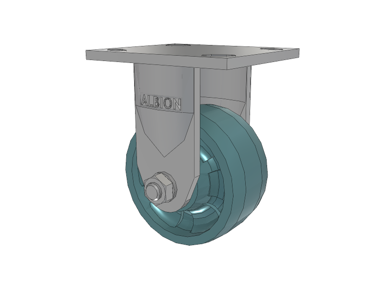 120 Series Top Plate Rigid Caster with 4 x 2 Black Nylon NG - Maxim Nylon - Prevenz Antimicrobial Wheel