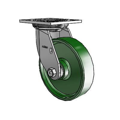 4 Series 1 1/2" Casters Top Plate Swivel Zinc with 6 x 1.5 Cast Iron Wheel