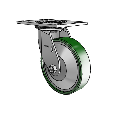 4 Series 1 1/2" Casters Top Plate Swivel Zinc with 6 x 1.5 Cast Iron Wheel