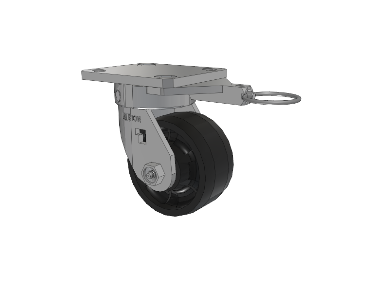120 Series Top Plate Swivel Caster with 4 x 2 Black Nylon NG - Maxim Nylon Wheel