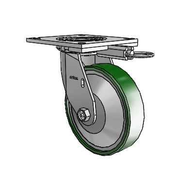 4 Series 1 1/2" Casters Top Plate Swivel Zinc with 6 x 1.5 Cast Iron Wheel