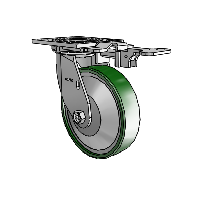 4 Series 1 1/2" Casters Top Plate Swivel Zinc with 6 x 1.5 Cast Iron Wheel