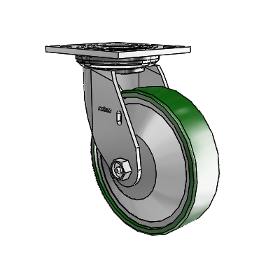 4 Series 1 1/2" Casters Top Plate Swivel Zinc with 6 x 1.5 Cast Iron Wheel