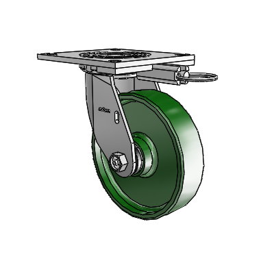 4 Series 1 1/2" Casters Top Plate Swivel Zinc with 6 x 1.5 Cast Iron Wheel