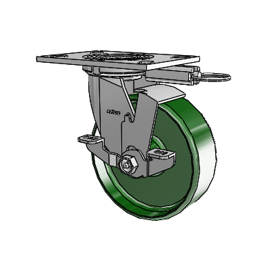 4 Series 2 Inch Wide Top Plate Swivel Caster Caster with 6 x 2 Cast Iron Wheel and Top Lock Brake