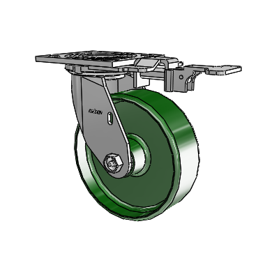 4 Series 2 Inch Wide Top Plate Swivel Caster Caster with 6 x 2 Cast Iron Wheel