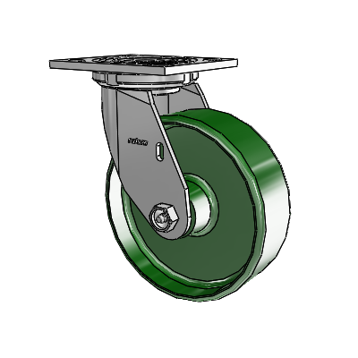 4 Series 2 Inch Wide Top Plate Swivel Caster with 6 x 2 Cast Iron Wheel