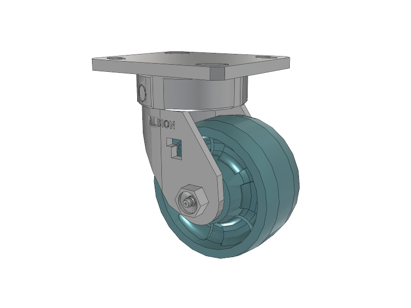 120 Series Top Plate Swivel Caster with 4 x 2 Black Nylon NG - Maxim Nylon - Prevenz Antimicrobial Wheel