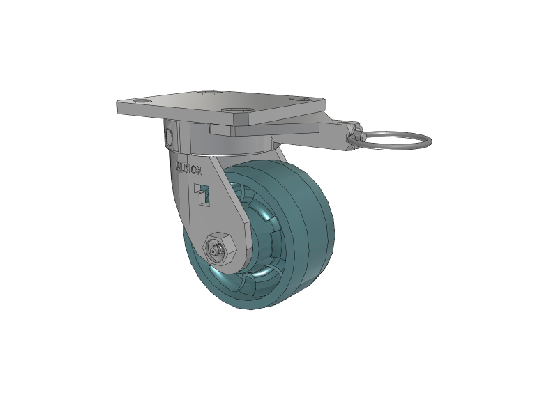 120 Series Top Plate Swivel Caster with 4 x 2 Black Nylon NG - Maxim Nylon - Prevenz Antimicrobial Wheel