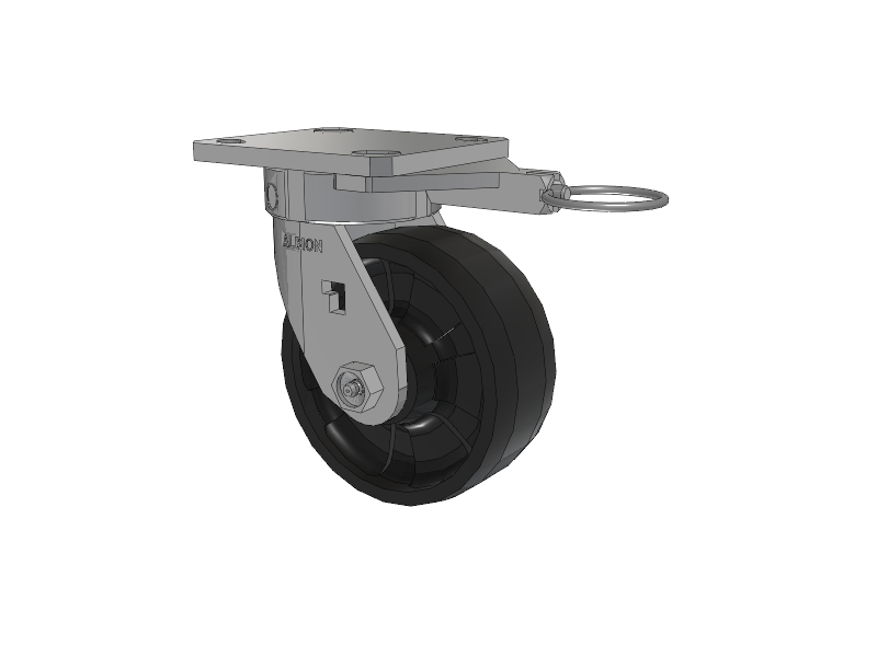 120 Series Top Plate Swivel Caster with 5 x 2 Black Nylon NG - Maxim Nylon Wheel