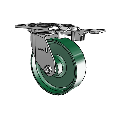 4 Series 2 Inch Wide Top Plate Swivel Caster with 6 x 2 Forged Steel Wheel