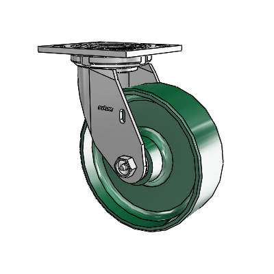 4 Series 2 Inch Wide Top Plate Swivel Caster with 6 x 2 Forged Steel Wheel