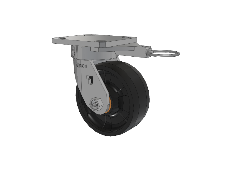 120 Series Top Plate Swivel Caster with 5 x 2 Black Nylon NG - Maxim Nylon Wheel