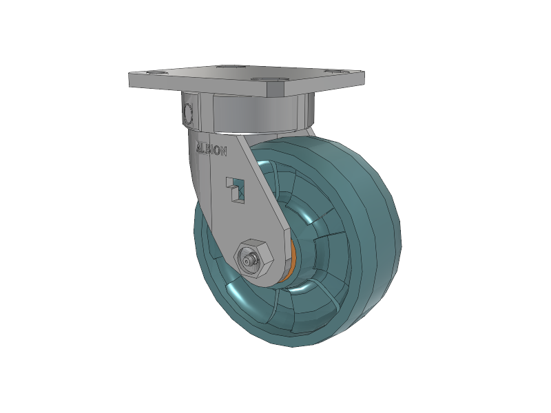 120 Series Top Plate Swivel Caster with 5 x 2 Black Nylon NG - Maxim Nylon - Prevenz Antimicrobial Wheel