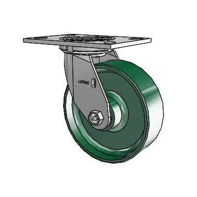 4 Series 2 Inch Wide Top Plate Swivel Caster with 6 x 2 Forged Steel Wheel