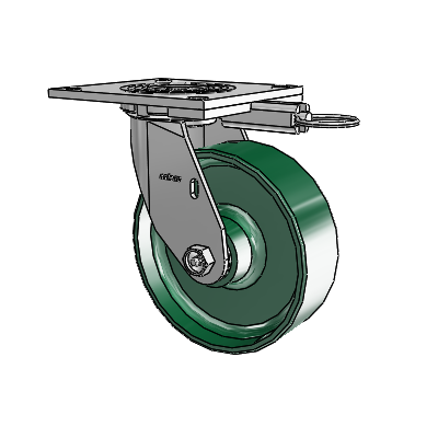 4 Series 2 Inch Wide Top Plate Swivel Caster with 6 x 2 Forged Steel Wheel