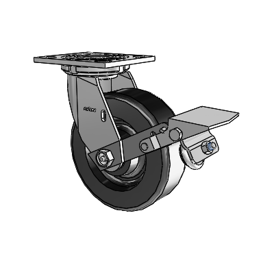 4 Series 2 Inch Wide Top Plate Swivel Caster with 6 x 2 Phenolic Wheel and Tread Lock Brake