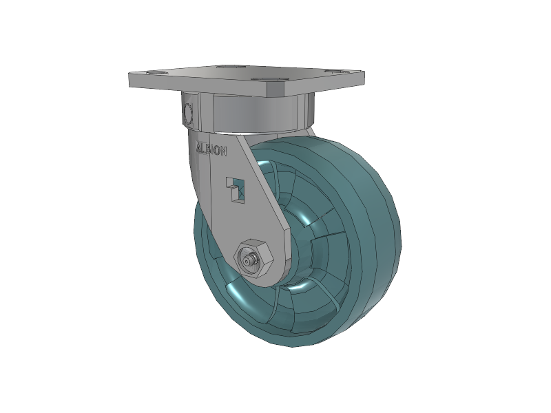 120 Series Top Plate Swivel Caster with 5 x 2 Black Nylon NG - Maxim Nylon - Prevenz Antimicrobial Wheel