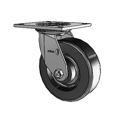 4 Series 2 Inch Wide Top Plate Swivel Caster with 6 x 2 Phenolic Wheel