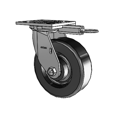 4 Series 2 Inch Wide Top Plate Swivel Caster with 6 x 2 Phenolic Wheel