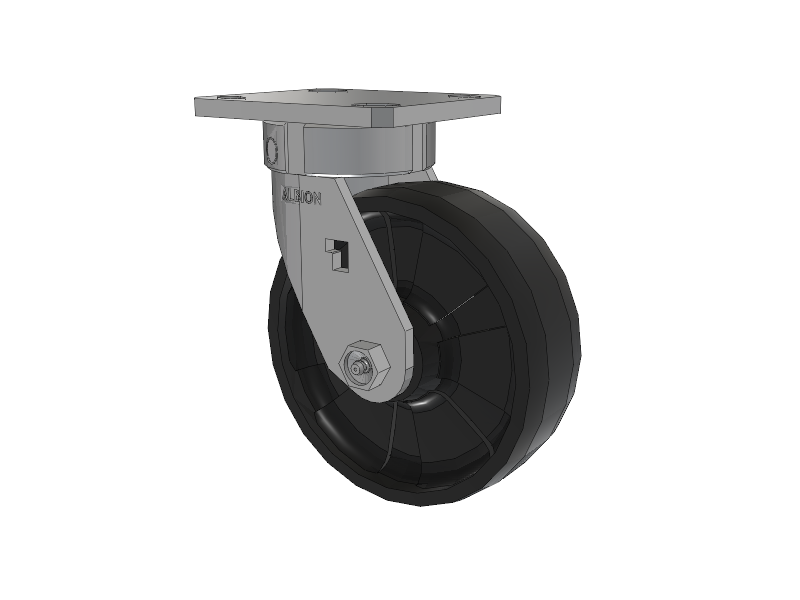 120 Series Top Plate Swivel Caster with 6 x 2 Black Nylon NG - Maxim Nylon Wheel