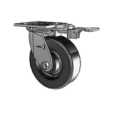 4 Series 2 Inch Wide Top Plate Swivel Caster with 6 x 2 Phenolic Wheel