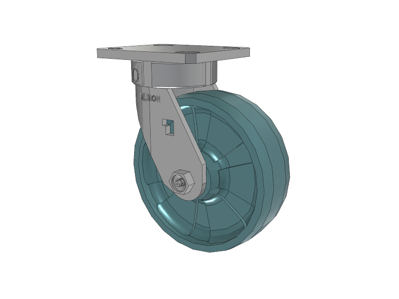 120 Series Top Plate Swivel Caster with 6 x 2 Black Nylon NG - Maxim Nylon - Prevenz Antimicrobial Wheel