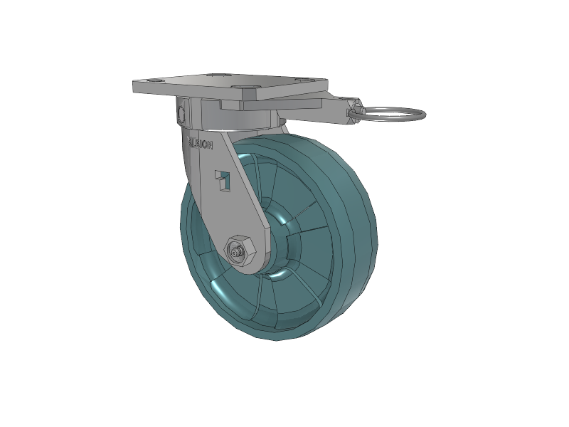 120 Series Top Plate Swivel Caster with 6 x 2 Black Nylon NG - Maxim Nylon - Prevenz Antimicrobial Wheel