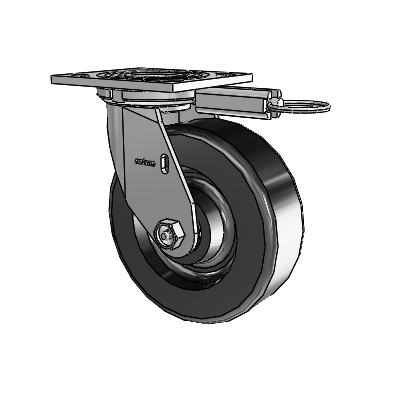 4 Series 2 Inch Wide Top Plate Swivel Caster with 6 x 2 Phenolic Wheel