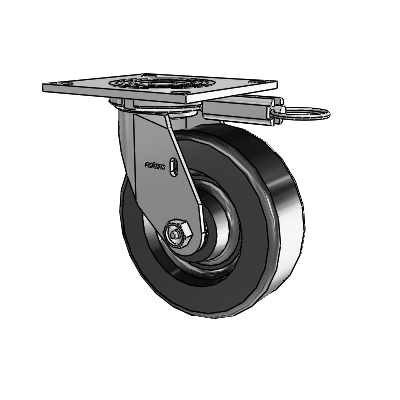 4 Series 2 Inch Wide Top Plate Swivel Caster with 6 x 2 Phenolic Wheel