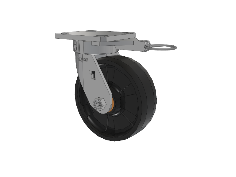 120 Series Top Plate Swivel Caster with 6 x 2 Black Nylon NG - Maxim Nylon Wheel