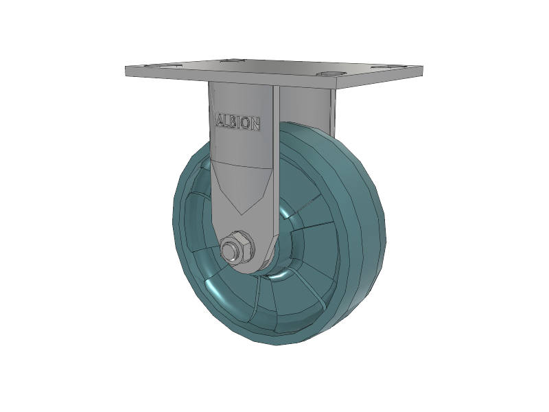 120 Series Top Plate Rigid Caster with 6 x 2 Black Nylon NG - Maxim Nylon - Prevenz Antimicrobial Wheel