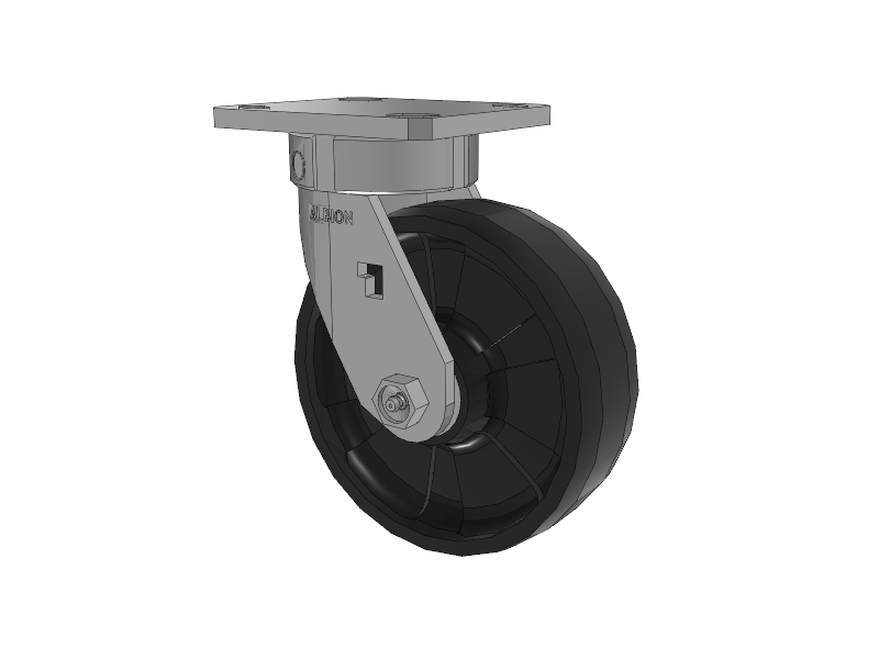 120 Series Top Plate Swivel Caster with 6 x 2 Black Nylon NG - Maxim Nylon Wheel