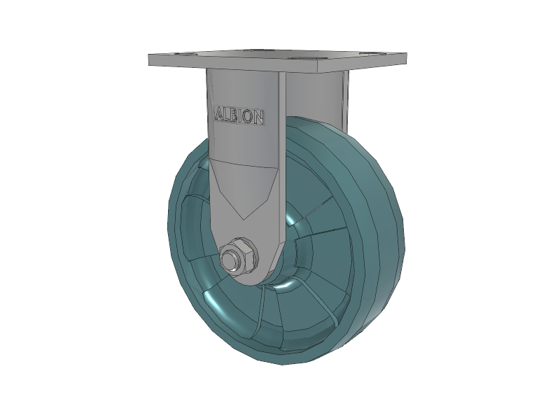 120 Series Top Plate Rigid Caster with 6 x 2 Black Nylon NG - Maxim Nylon - Prevenz Antimicrobial Wheel