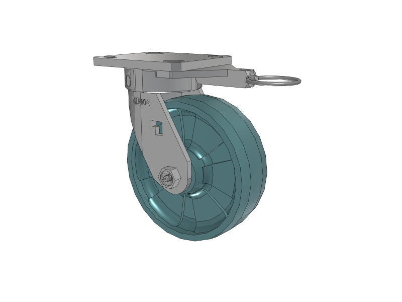 120 Series Top Plate Swivel Caster with 6 x 2 Black Nylon NG - Maxim Nylon - Prevenz Antimicrobial Wheel