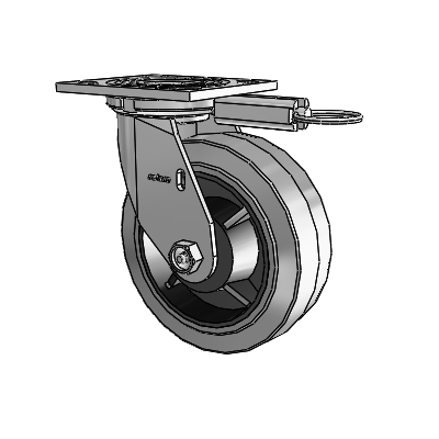 4 Series 2 Inch Wide Top Plate Swivel Caster with 6 x 2 Performa Rubber (Flat/Conductive) Wheel