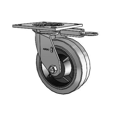 4 Series 2 Inch Wide Top Plate Swivel Caster with 6 x 2 Performa Rubber (Flat/Conductive) Wheel