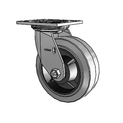 4 Series 2 Inch Wide Top Plate Swivel Caster with 6 x 2 Performa Rubber (Flat/Conductive) Wheel